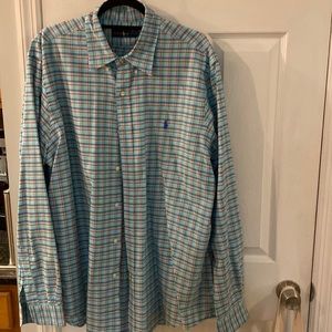 Mens Ralph Lauren XL blue plaid button down